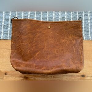 Buffalo Hyde & Hook large bucket bag in peanut bison leather